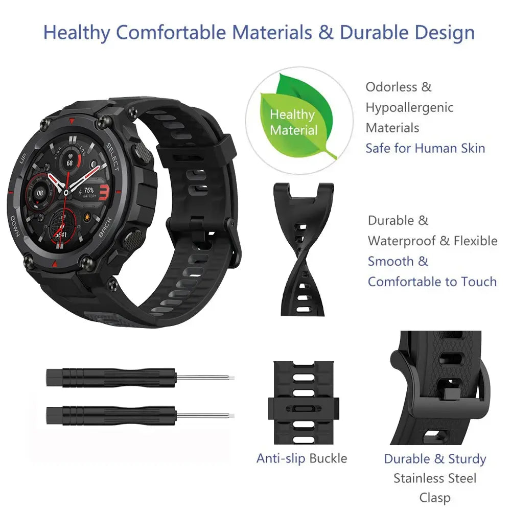 Replacement Strap For Huami Amazfit T rex Strap Silicone Watchband For Amazfit T-Rex/T-Rex Pro Strap STRAPS