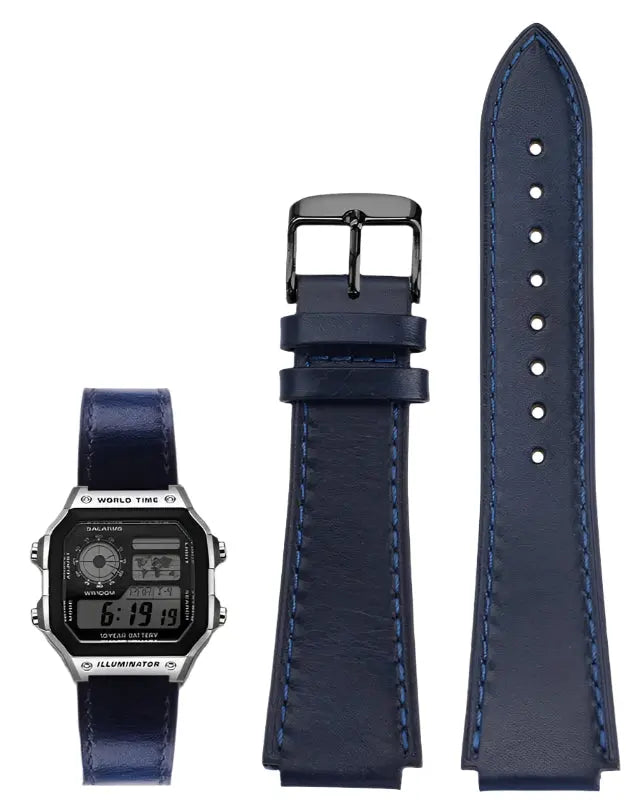 Retro Genuine Leather Watchband - 18mm Convex - Casio AE1200/AE1300/A158W/A168 - STRAPS