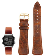 Retro Genuine Leather Watchband - 18mm Convex - Casio AE1200/AE1300/A158W/A168 - STRAPS