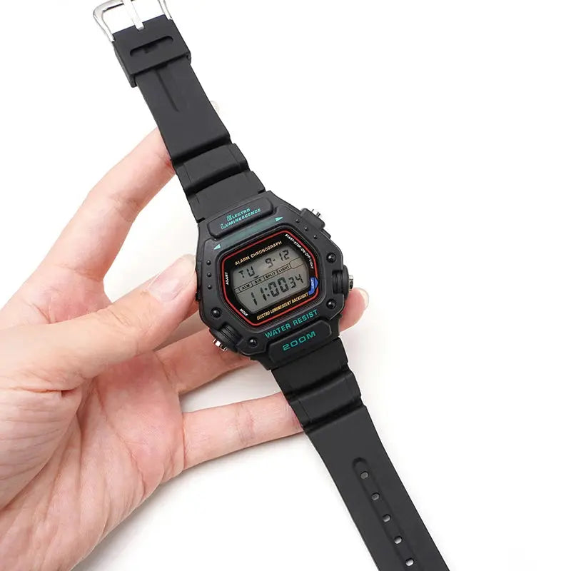 Rubber Strap for Casio DW-290/DW-340/AD-300 - Waterproof Resin Band + Tool - STRAPS