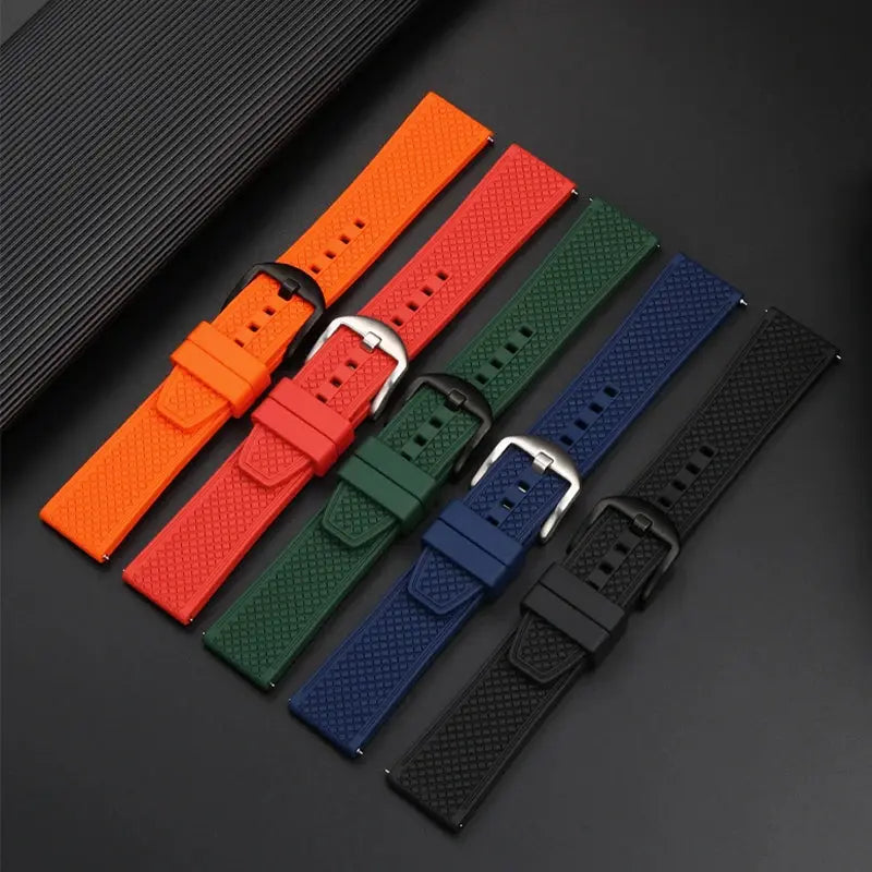 Rubber Waffle Watchband - 20/22mm - Seiko/IWC/Rolex Diver Style - Fluorine Rubber - STRAPS