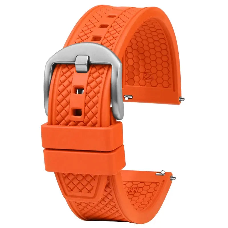Rubber Waffle Watchband - 20/22mm - Seiko/IWC/Rolex Diver Style - Fluorine Rubber - STRAPS