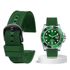 Rubber Waffle Watchband - 20/22mm - Seiko/IWC/Rolex Diver Style - Fluorine Rubber - STRAPS