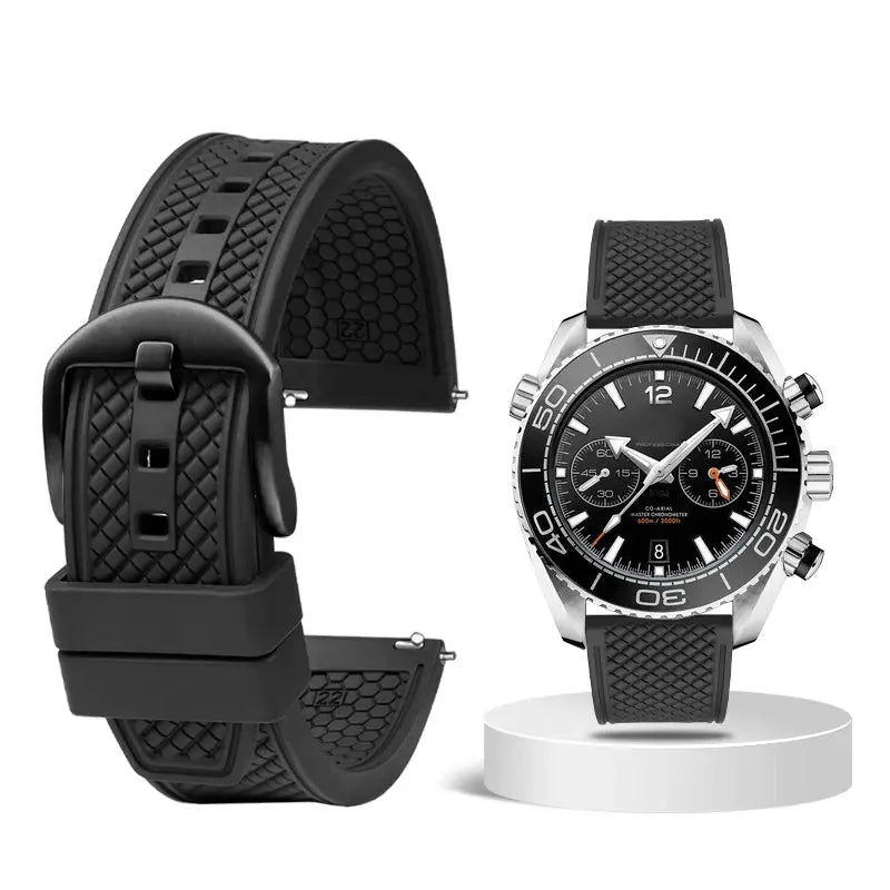 Rubber Waffle Watchband - 20/22mm - Seiko/IWC/Rolex Diver Style - Fluorine Rubber - STRAPS