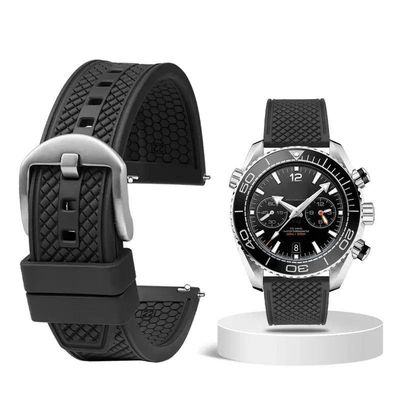 Rubber Waffle Watchband - 20/22mm - Seiko/IWC/Rolex Diver Style - Fluorine Rubber - STRAPS