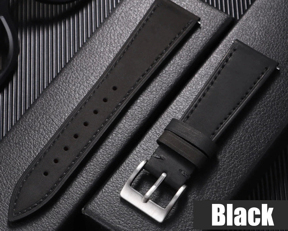 Quick Release Vintage Retro Genuine Leather Watch Band 18mm 20mm 22mm 19mm 21mm 24mm Crazy Horse Men Women Straps Watch Bracelet STRAPS
