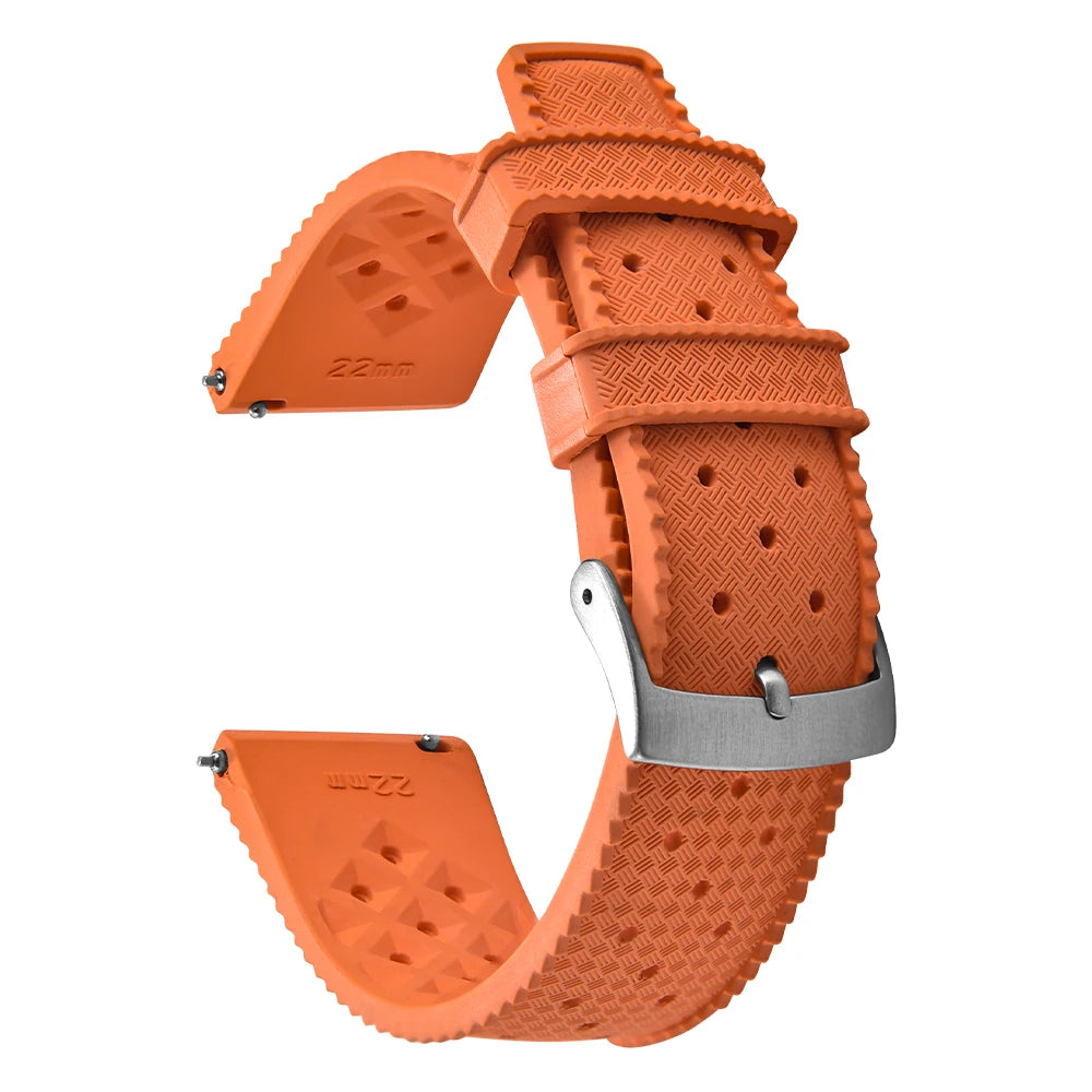 Vintage Tropical FKM Rubber Watch Strap for Seiko SKX007, 62MAS, & Tudor Black Bay STRAPS