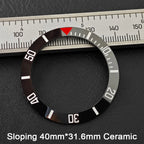 40*31.6mm Sloping Blue-Green Luminous Ceramic & Aluminum Bezel Insert for Divers Watches STRAPS