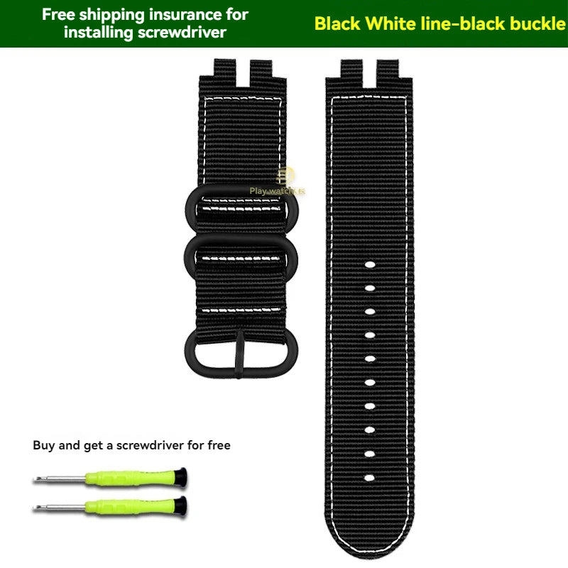 Nylon Canvas Strap for Casio PROTREK PRW-3000/3100/6000/6100Y With Tools 180mm Band STRAPS