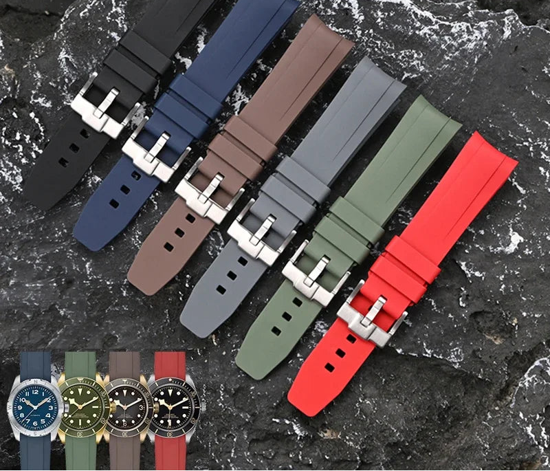 Tudor Black Bay & Pelagos FKM Curved Rubber Strap | 20mm Models
