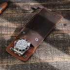 Genuine Leather Watch Pouch - Single Slot Travel Case STRAPS