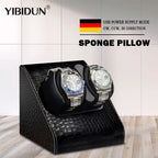 2-Slot Automatic Watch Winder - Leather Case with Mabuchi Motor STRAPS