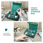 Exquisite Green Genuine Leather Hexagon Watch Roll STRAPS