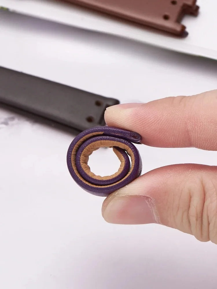 Genuine Leather Notched Strap for Timex TW2V45100 Legacy & Anne Klein AK-2156 AK-2157 12*6mm STRAPS