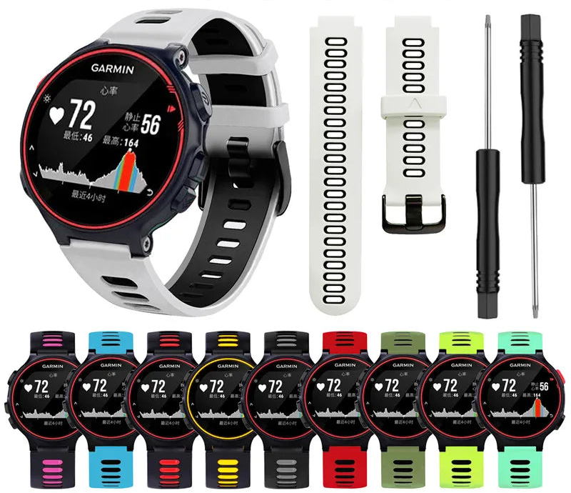 Silicone Strap for Garmin Forerunner 735XT 235 220 230 620 630 Approach S20 S5 S6 STRAPS