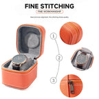 Single Watch Case - PU Leather Travel Box with Removable Cushion STRAPS