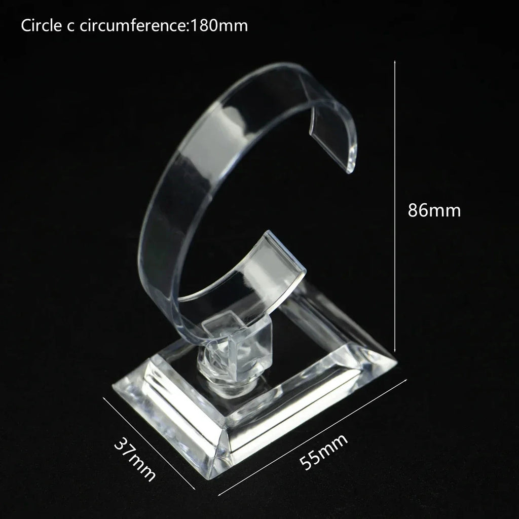 Transparent C-Shaped Bracelet & Watch Display Stand Organizer STRAPS