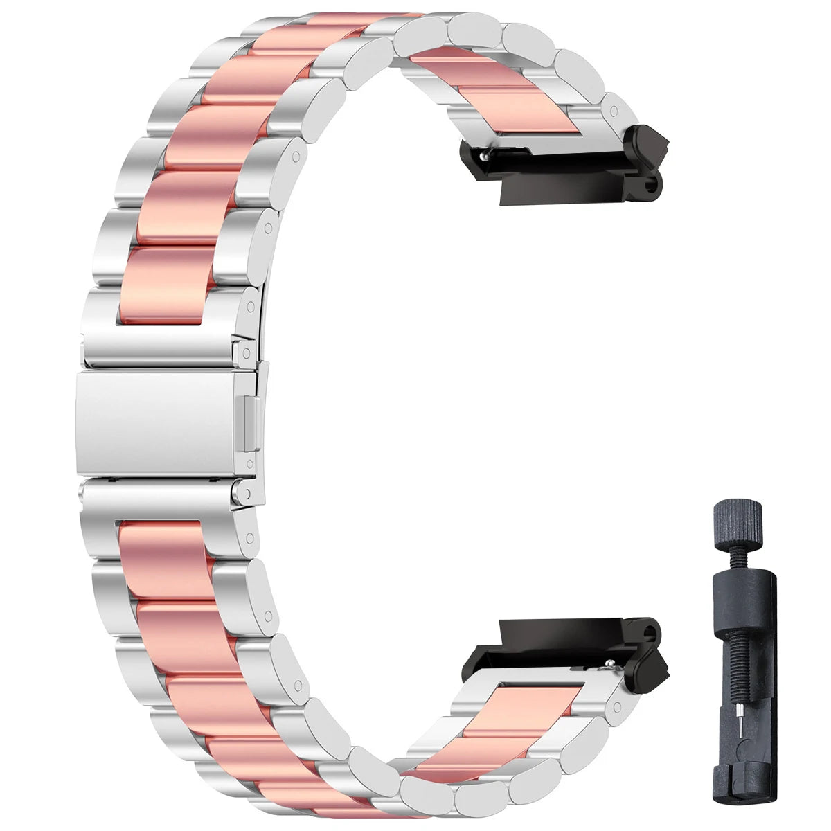 Stainless Steel Luxury Link Bracelet for Amazfit T-Rex 3, T-Rex 2, T-Rex Ultra & Pro STRAPS