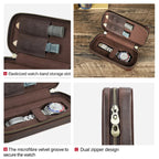 Retro Crazy Horse Leather Watch & Strap Travel Case STRAPS