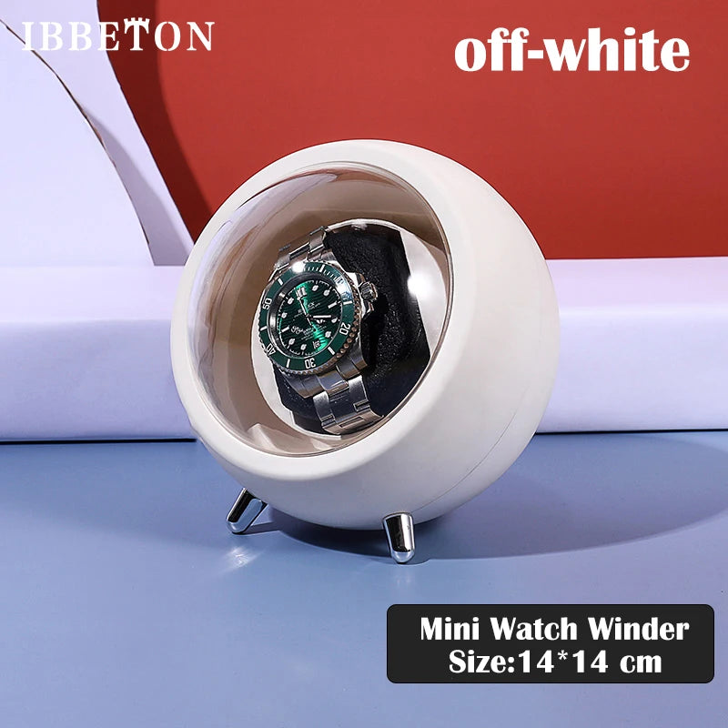 Single Watch Winder - Dual Power, Quiet Mabuchi Motor STRAPS