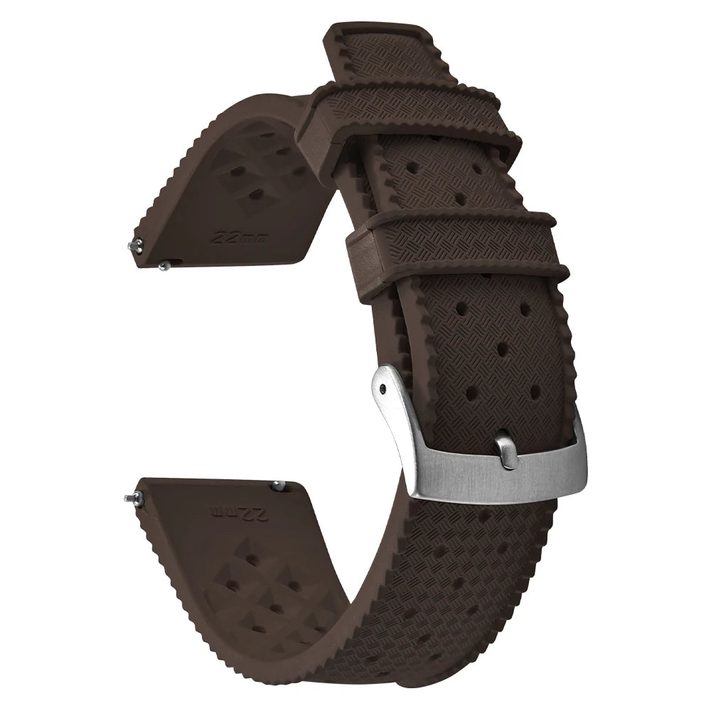 Vintage Tropical FKM Rubber Watch Strap for Seiko SKX007, 62MAS, & Tudor Black Bay STRAPS