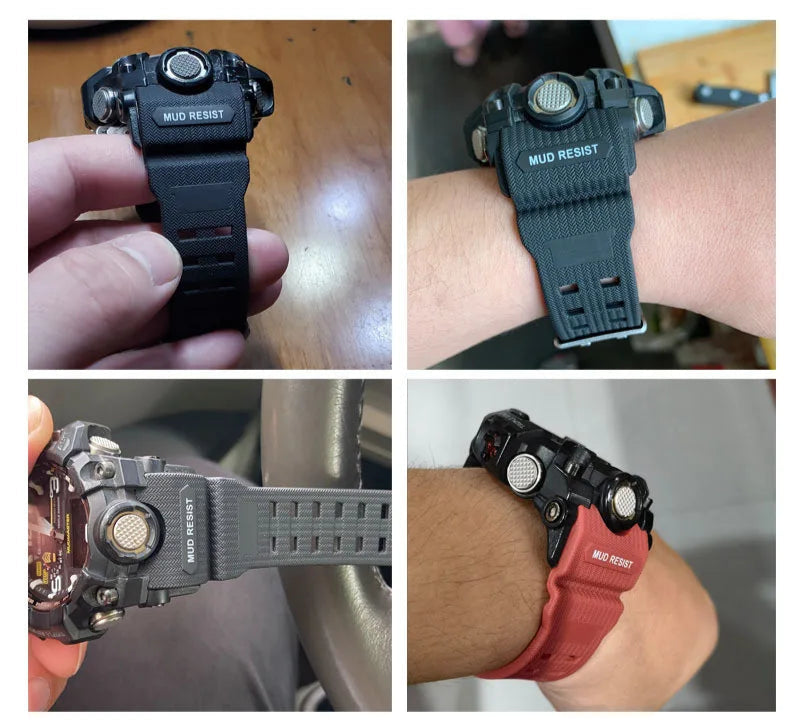 Casio G-SHOCK GWG-1000GB Blue Red Green Silicone Watchband 22cm Resin Strap