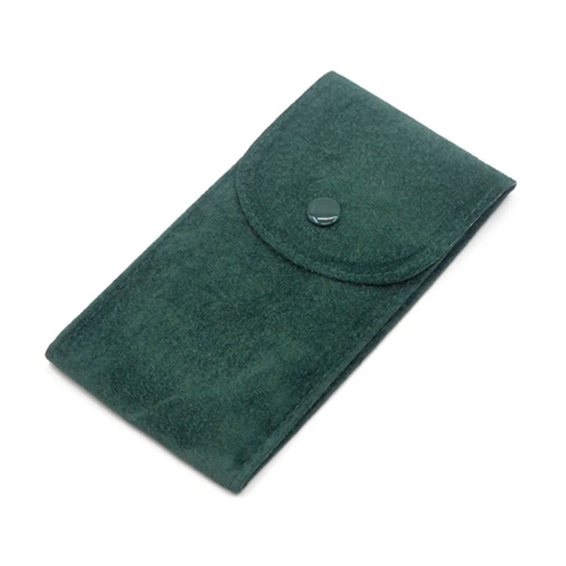 Flannel Watch Pouch - Single Watch Travel Case with Copper Buckle STRAPS