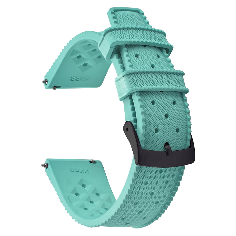Vintage Tropical FKM Rubber Watch Strap for Seiko SKX007, 62MAS, & Tudor Black Bay STRAPS