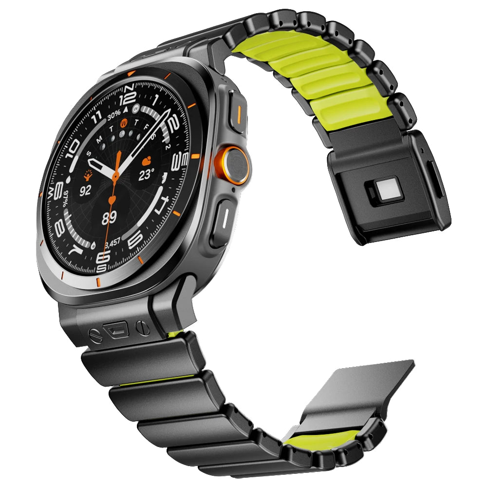 No-Gaps Metal & Rubber Hybrid Strap for Samsung Galaxy Watch Ultra 47mm 