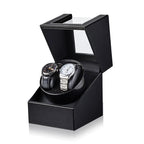 Double Watch Winder - PU Leather Case with Quiet Japanese Motor STRAPS
