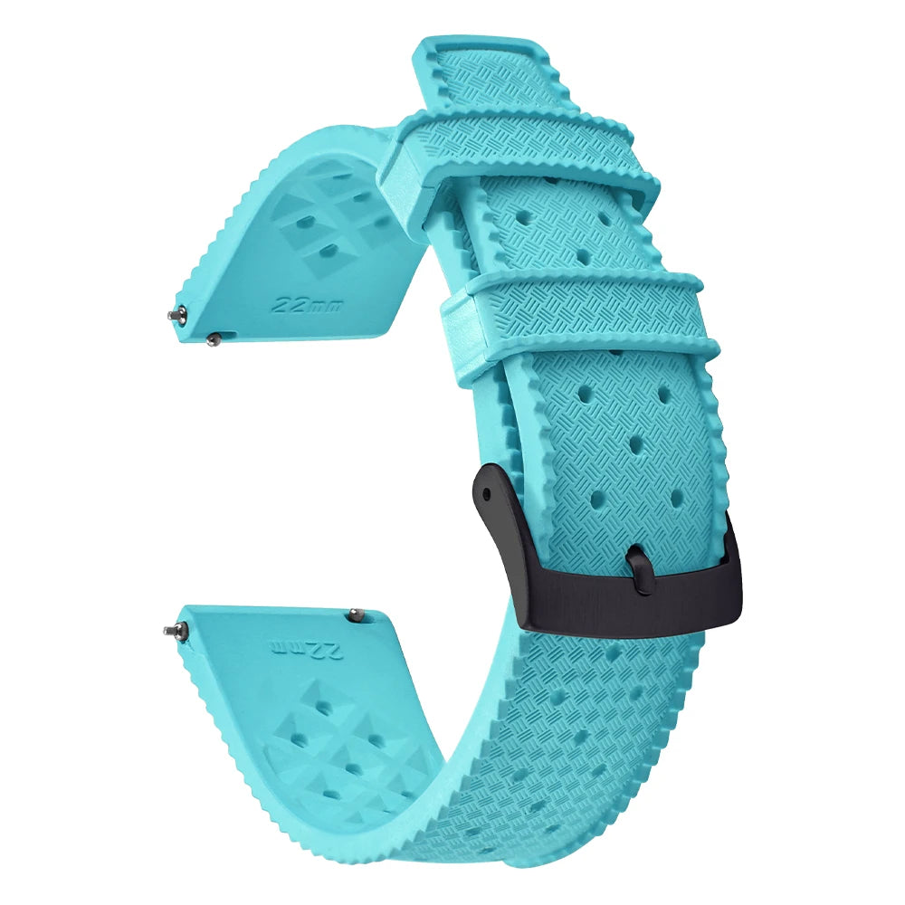 Vintage Tropical FKM Rubber Watch Strap for Seiko SKX007, 62MAS, & Tudor Black Bay STRAPS