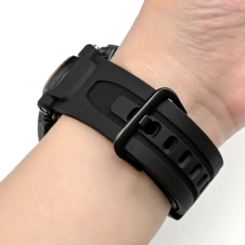Resin Strap for Casio PROTREK PRG-240/PRG-40/PAG-40 – 21cm Band with Tool – Black Replacement STRAPS