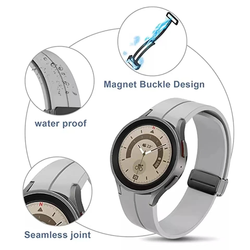 No-Gap Magnetic Silicone Strap for Samsung Galaxy Watch 7/6/5/4 Series STRAPS