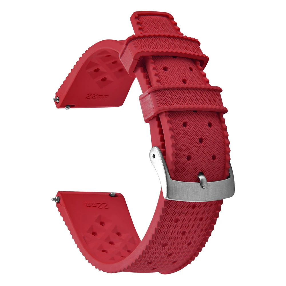 Vintage Tropical FKM Rubber Watch Strap for Seiko SKX007, 62MAS, & Tudor Black Bay STRAPS