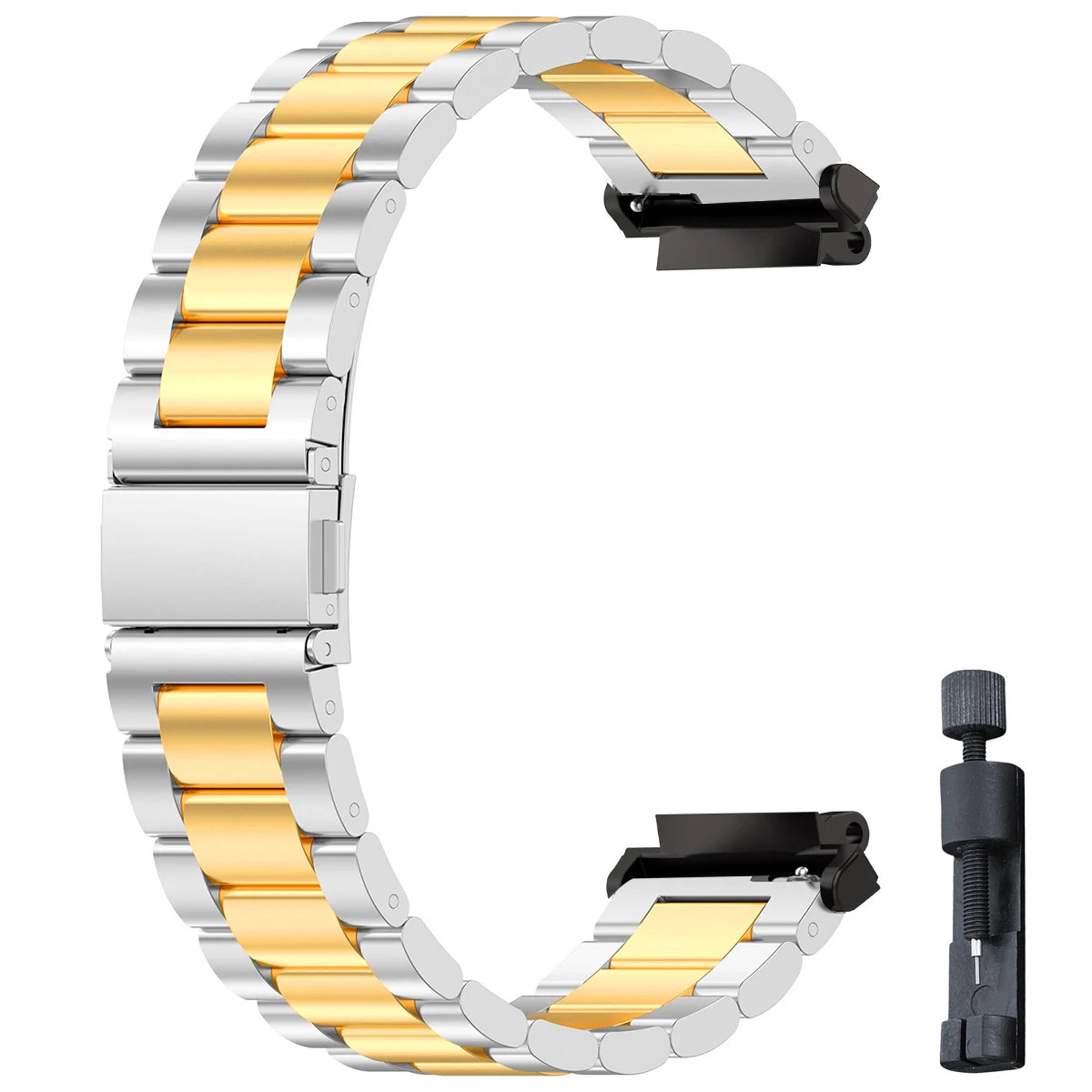 Stainless Steel Luxury Link Bracelet for Amazfit T-Rex 3, T-Rex 2, T-Rex Ultra & Pro STRAPS