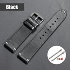 Vintage Oil Wax Leather Watchband for Omega & Seiko – Genuine Cowhide Strap STRAPS