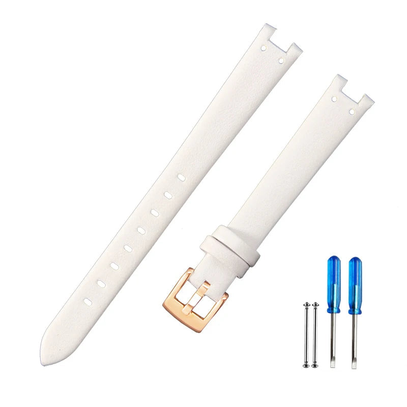 Genuine Leather Notched Strap for Timex TW2V45100 Legacy & Anne Klein AK-2156 AK-2157 12*6mm STRAPS