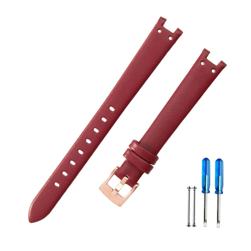 Genuine Leather Notched Strap for Timex TW2V45100 Legacy & Anne Klein AK-2156 AK-2157 12*6mm STRAPS