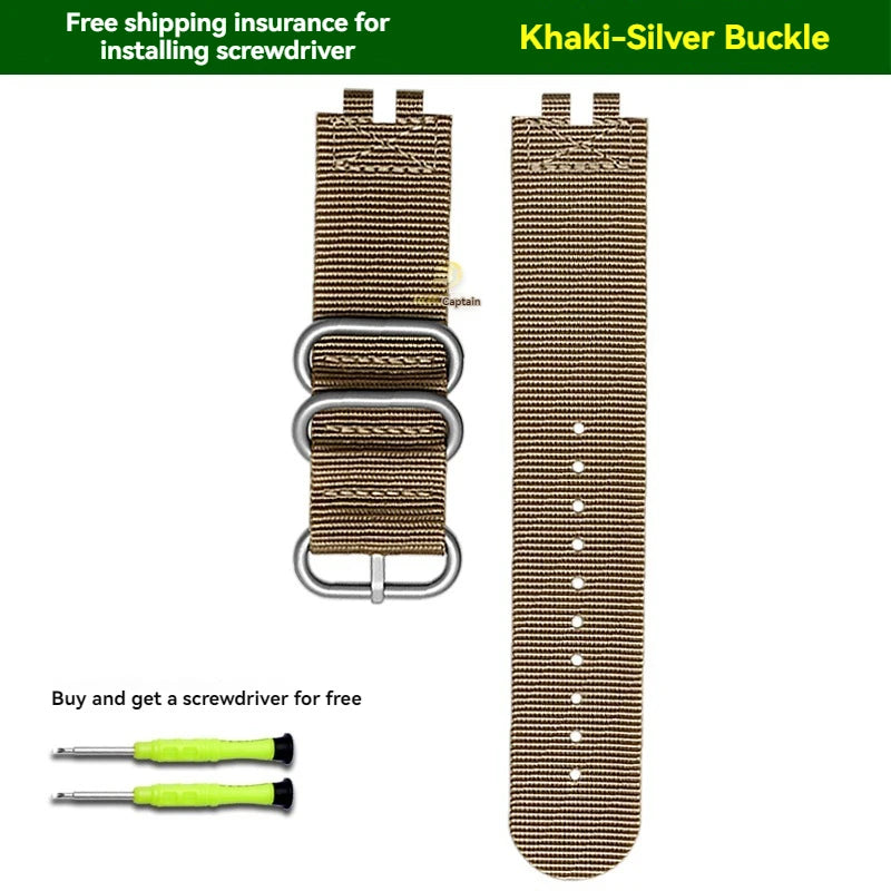 Nylon Canvas Strap for Casio PROTREK PRW-3000/3100/6000/6100Y With Tools 180mm Band STRAPS