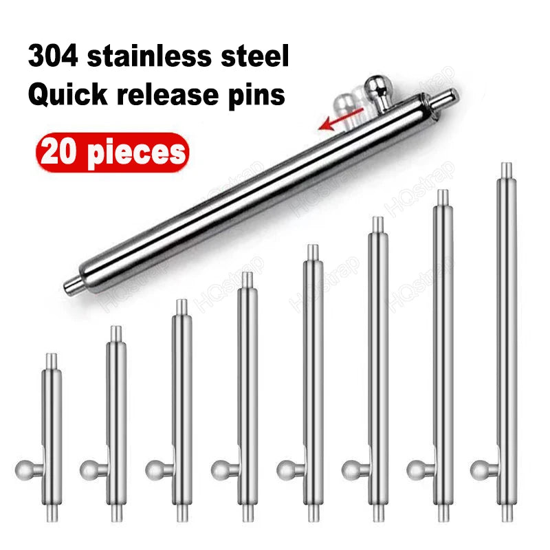 20pcs Stainless Steel Watch Band Spring Bars Quick Release Pins (12–24mm)