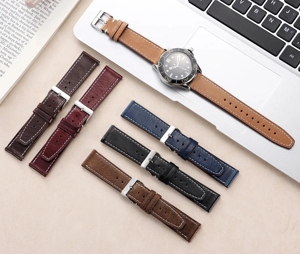Calfskin Genuine Leather Watchbands 20mm / 22mm Quick Release STRAPS