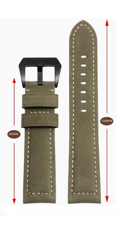 Panerai & DIESEL XL Leather Strap | Extended 140+90mm 20mm 22mm 24mm Models