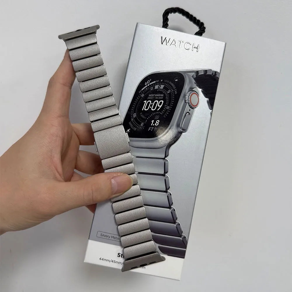 Apple Watch Ultra 3 Titanium & Magnetic Rubber Strap | Series 11 10 9 8 7 SE Models