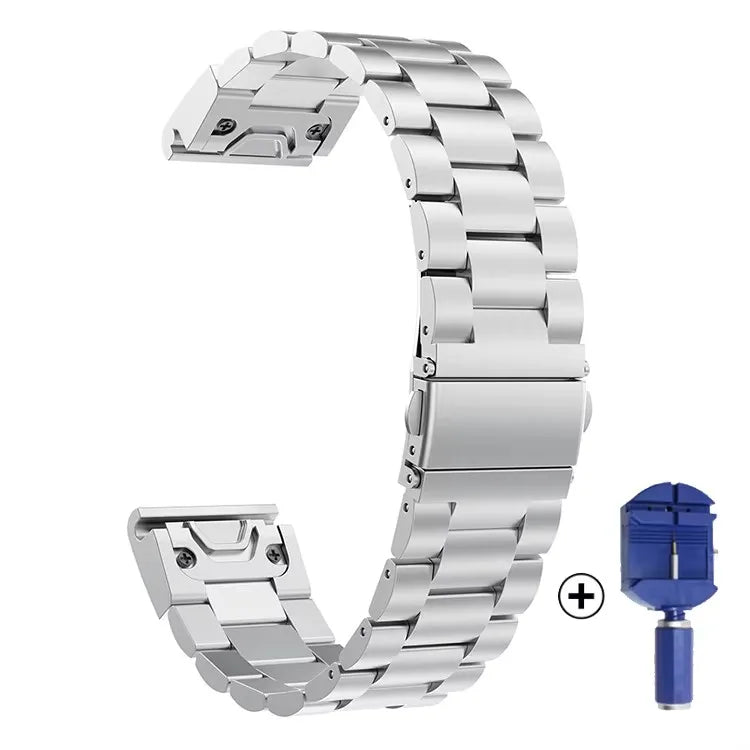 Garmin QuickFit Stainless Steel Bands 26/22/20mm for Fenix 8 7 6X 6S 5X 5 3HR Descent Mk1 STRAPS