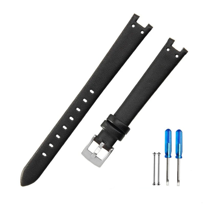 Genuine Leather Notched Strap for Timex TW2V45100 Legacy & Anne Klein AK-2156 AK-2157 12*6mm STRAPS