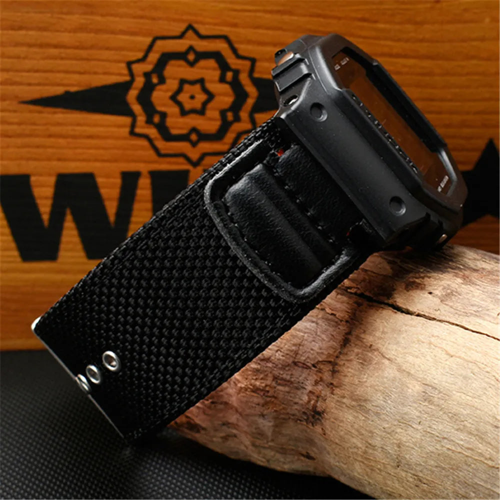 Nylon Leather Watch Strap for Casio G-Shock DW5600, GW-M5610, AW-591, & AWG-M100 STRAPS