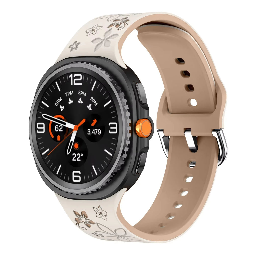 Engraved Silicone Band for Samsung Galaxy Watch 8 44mm 40mm & Galaxy Watch 8 Classic 46mm