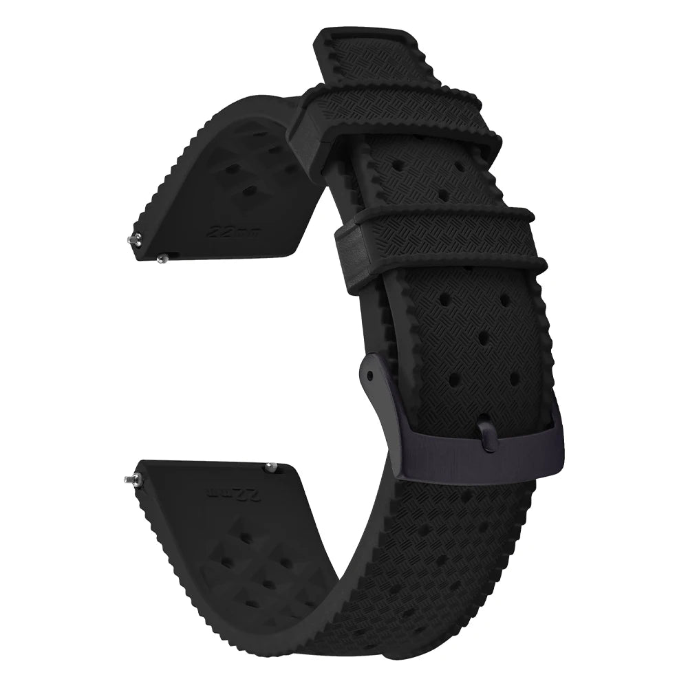 Vintage Tropical FKM Rubber Watch Strap for Seiko SKX007, 62MAS, & Tudor Black Bay STRAPS