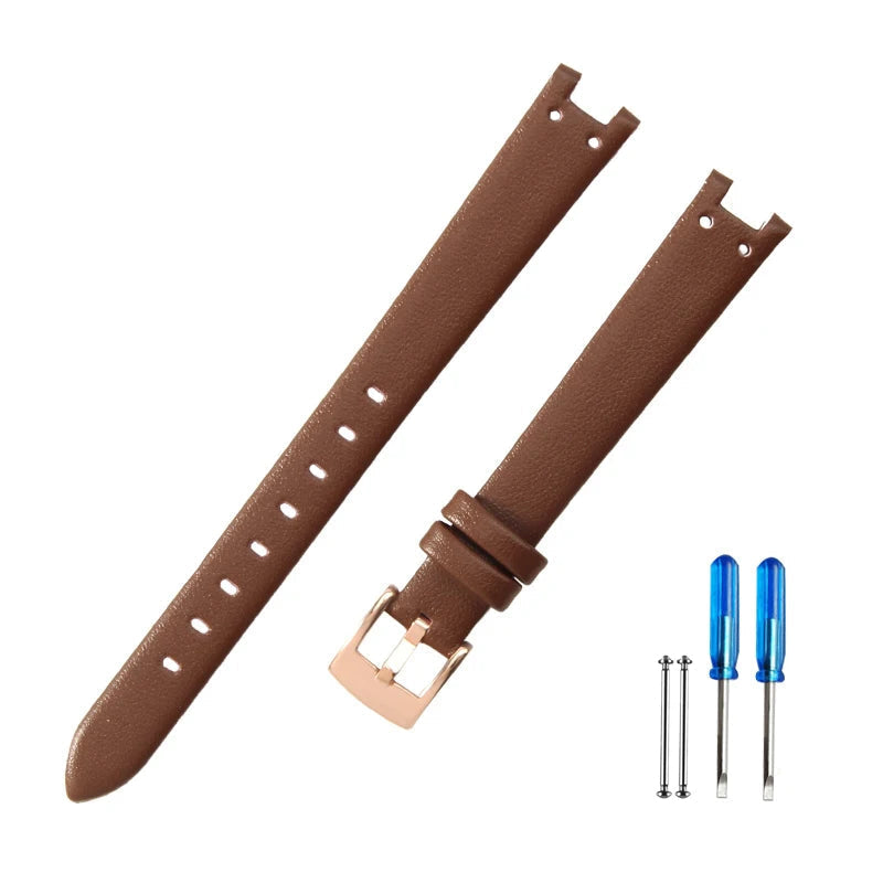 Genuine Leather Notched Strap for Timex TW2V45100 Legacy & Anne Klein AK-2156 AK-2157 12*6mm STRAPS