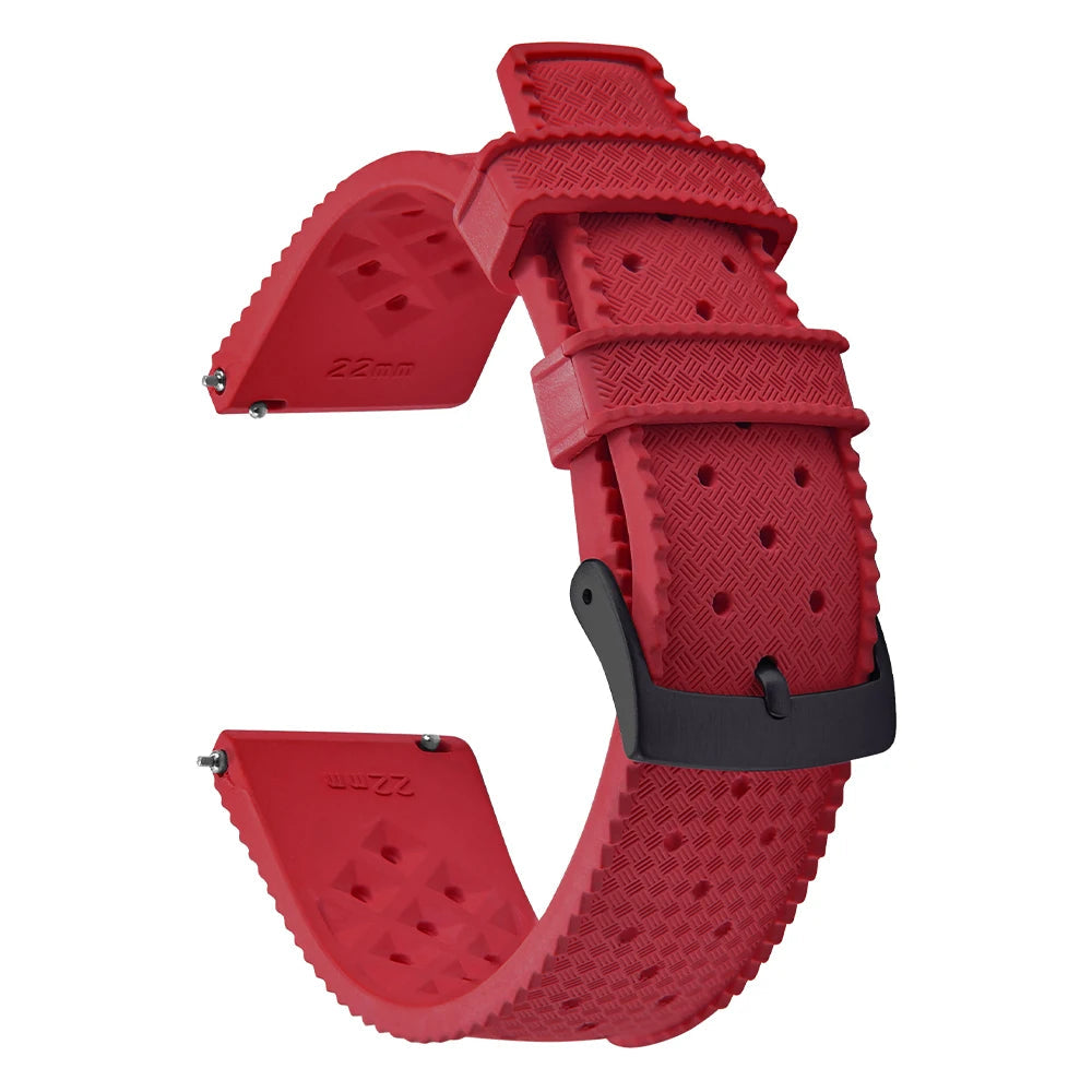 Vintage Tropical FKM Rubber Watch Strap for Seiko SKX007, 62MAS, & Tudor Black Bay STRAPS